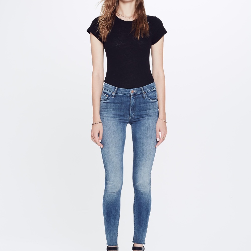 MOTHER Denim Jeans High Waisted Looker Ankle Fray size 27